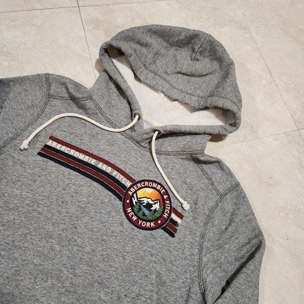 Abercrombie & Fitch A&F New York Mens S Small Distressed Heavyweight Hoodie